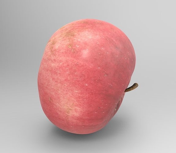 Apple and Half an Apple Low-poly 3D model 5