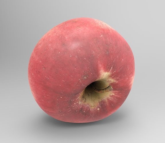Apple and Half an Apple Low-poly 3D model 3