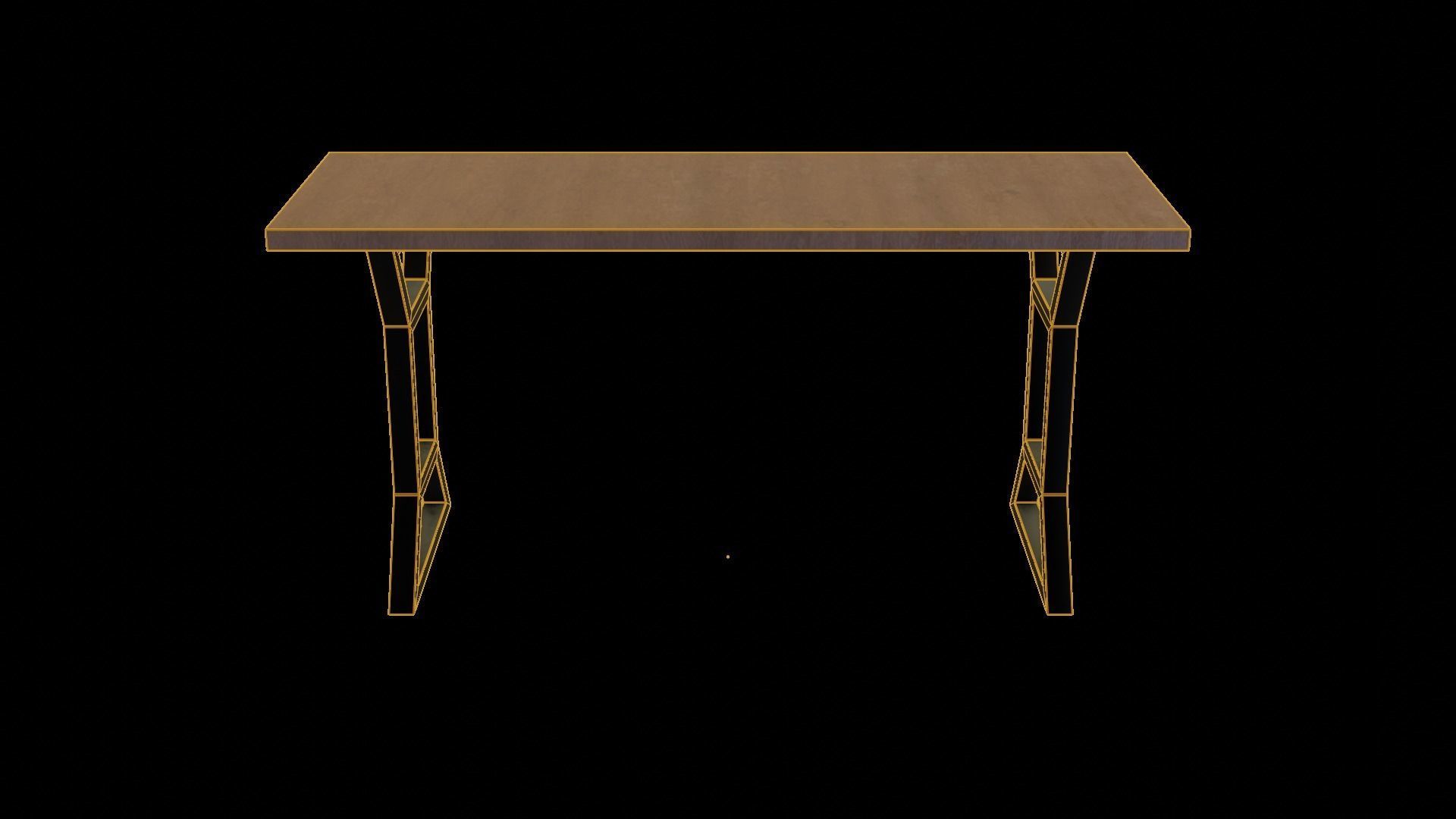 Modern loft Dinning table wooden metal id9 Low-poly 3D model_5