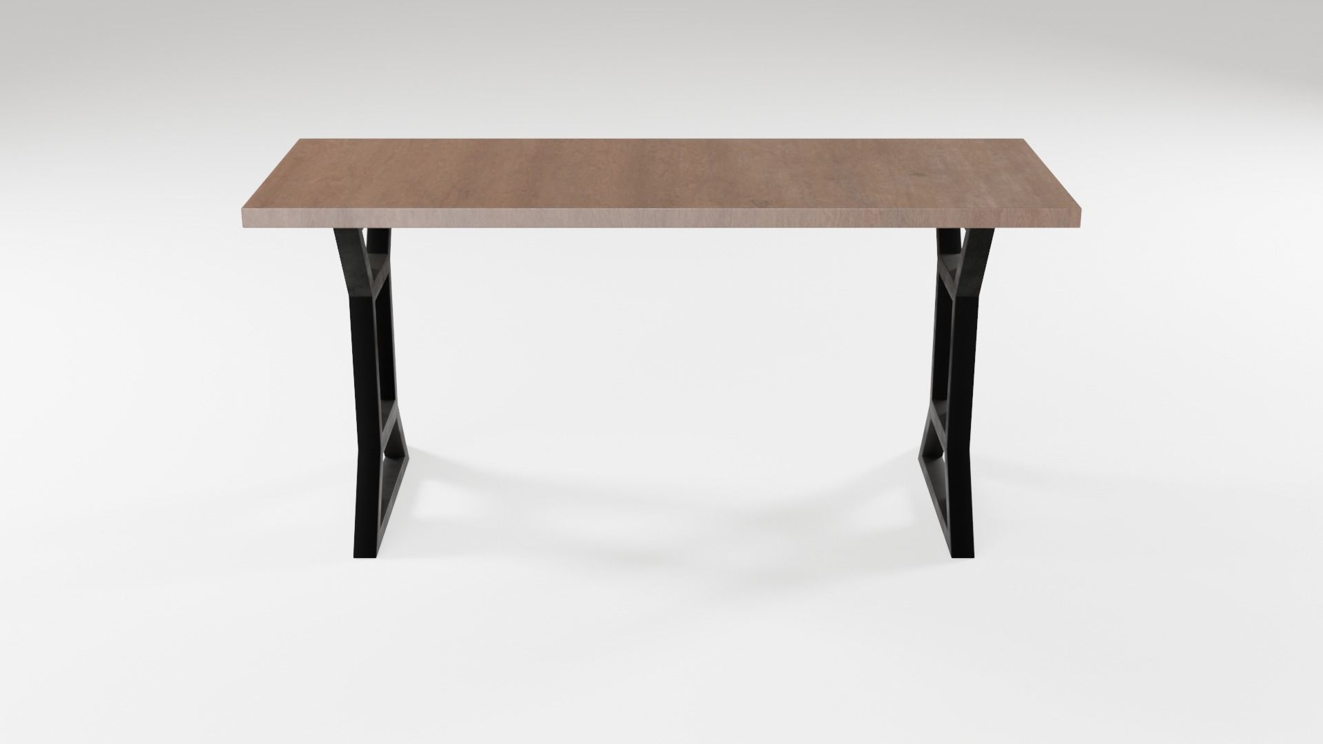 Modern loft Dinning table wooden metal id9 Low-poly 3D model_4