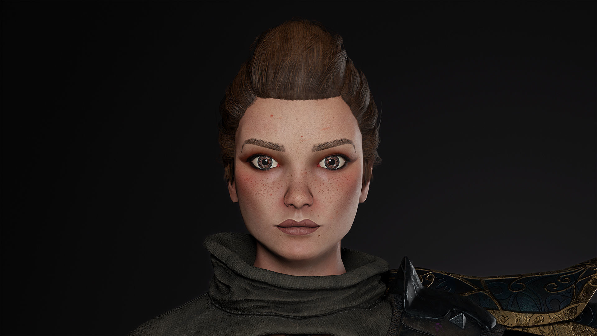 3d model Game character Archer Girl Low-poly 3D model_15