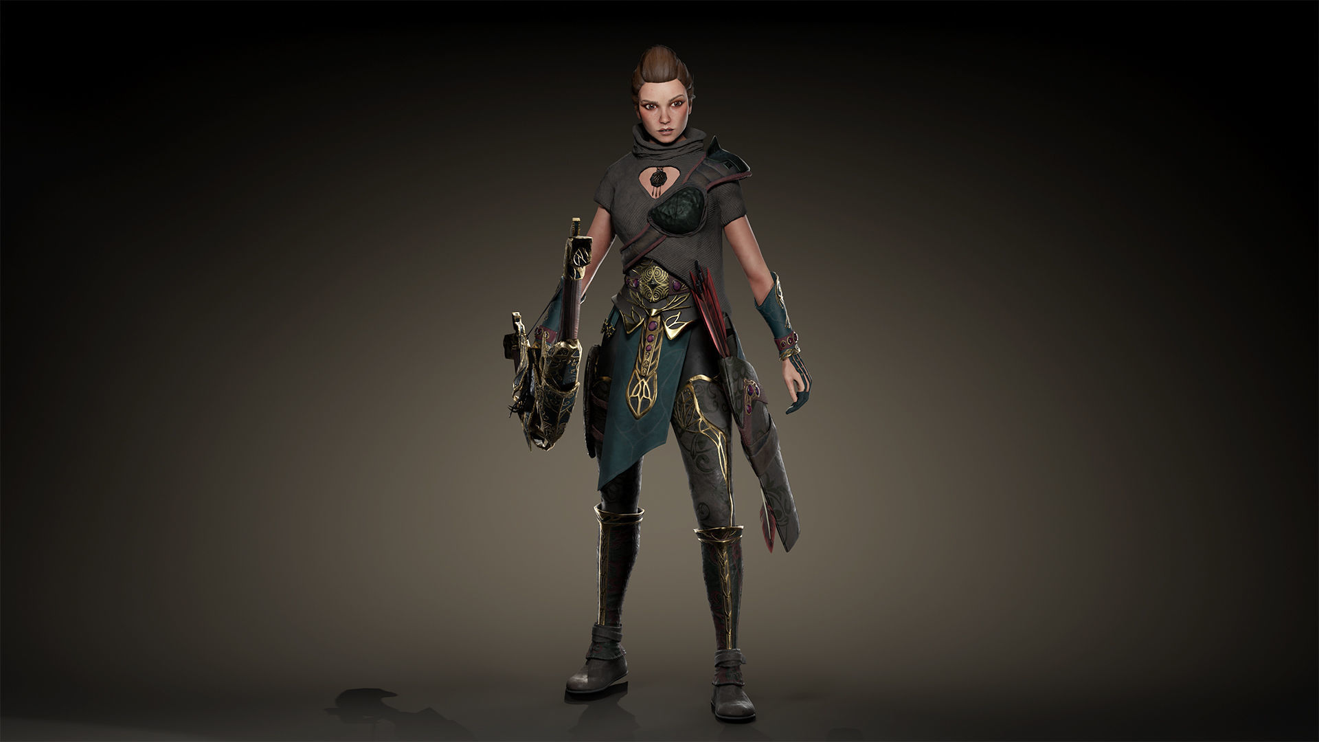 3d model Game character Archer Girl Low-poly 3D model_7