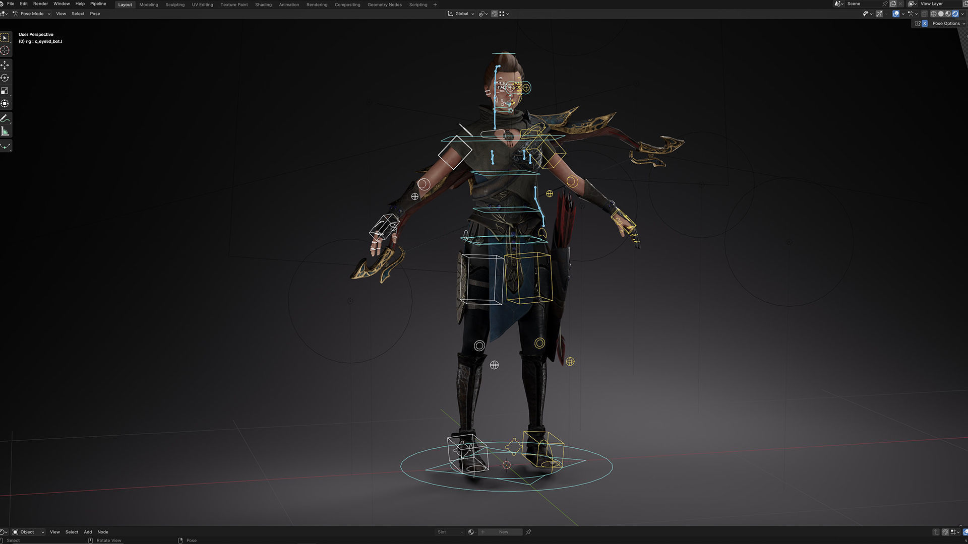 3d model Game character Archer Girl Low-poly 3D model_27