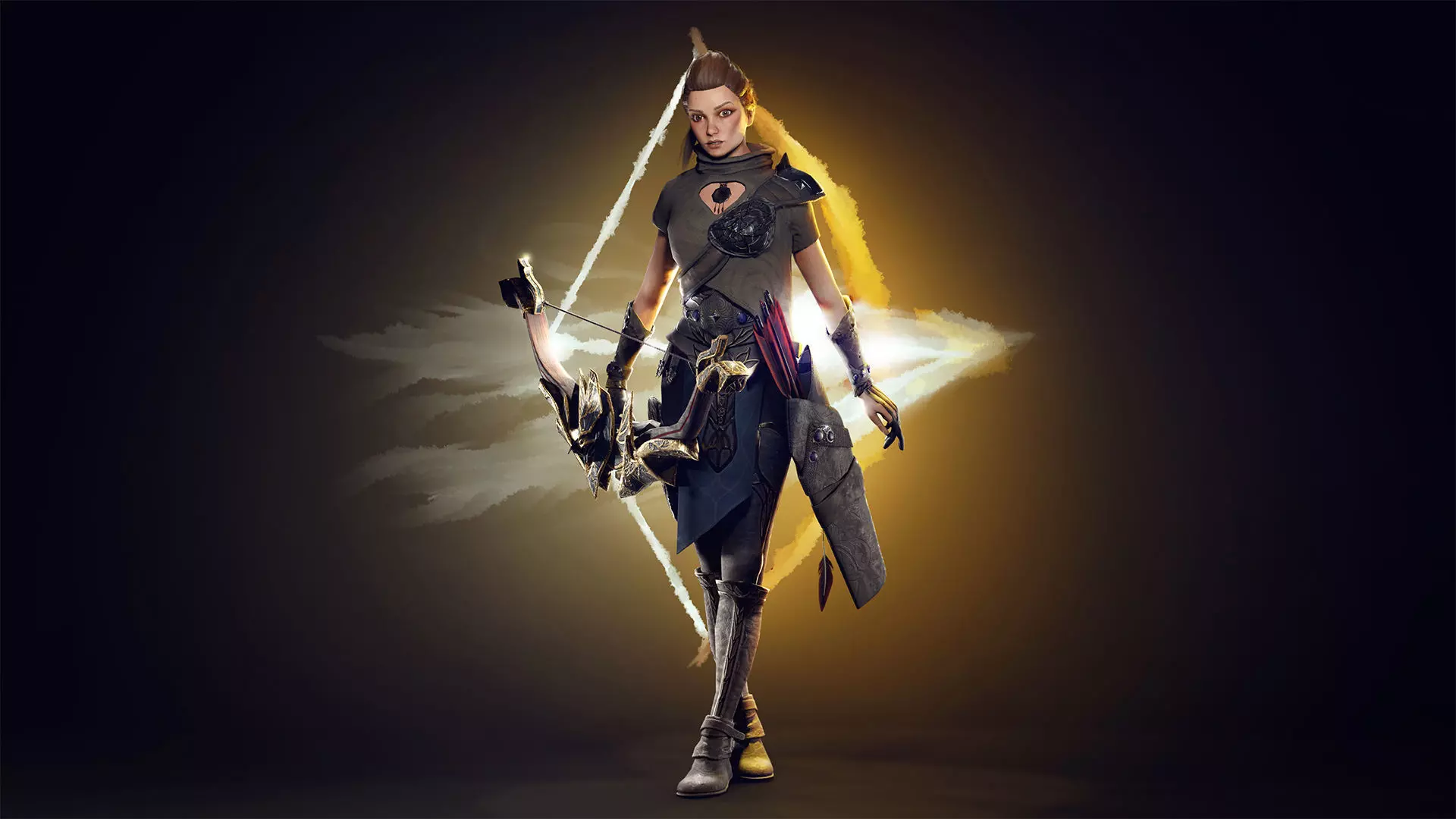 3d model Game character Archer Girl Low-poly 3D model_0