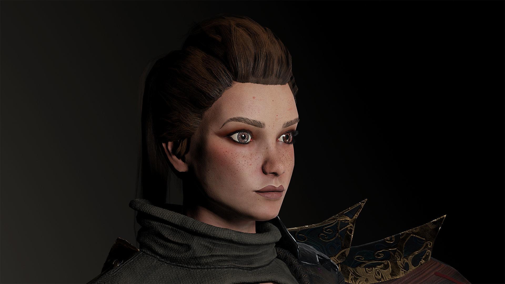 3d model Game character Archer Girl Low-poly 3D model_16