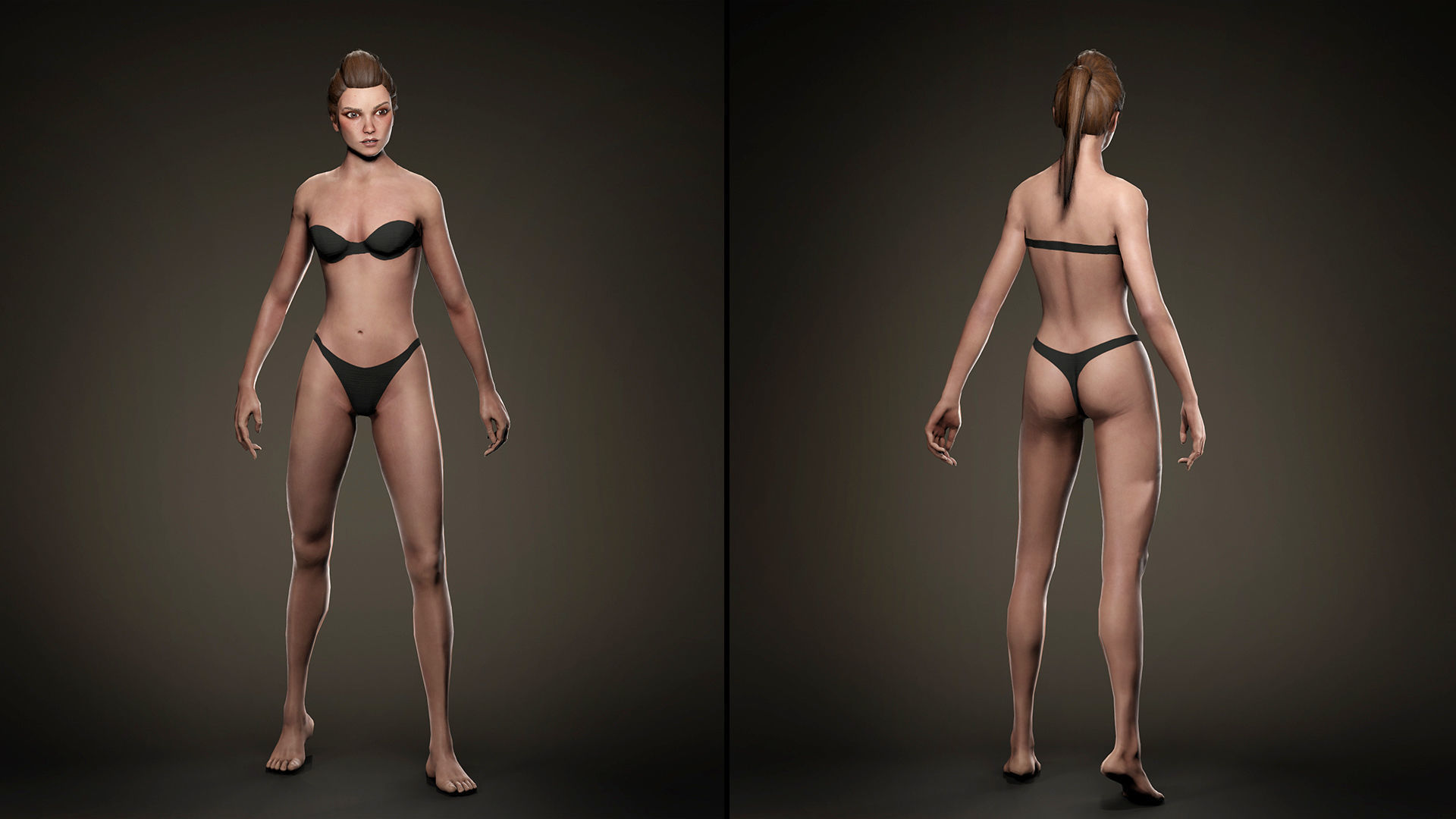 3d model Game character Archer Girl Low-poly 3D model_14