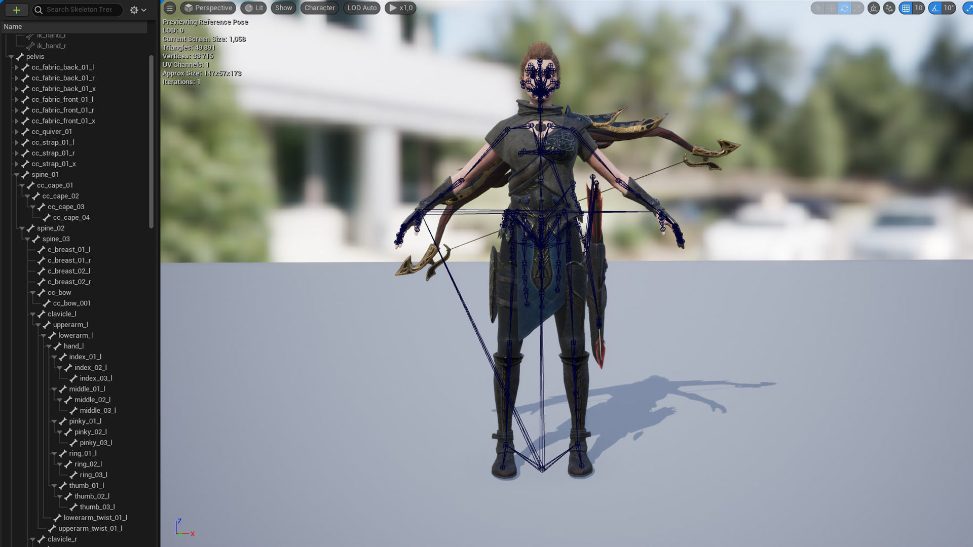 3d model Game character Archer Girl Low-poly 3D model_26