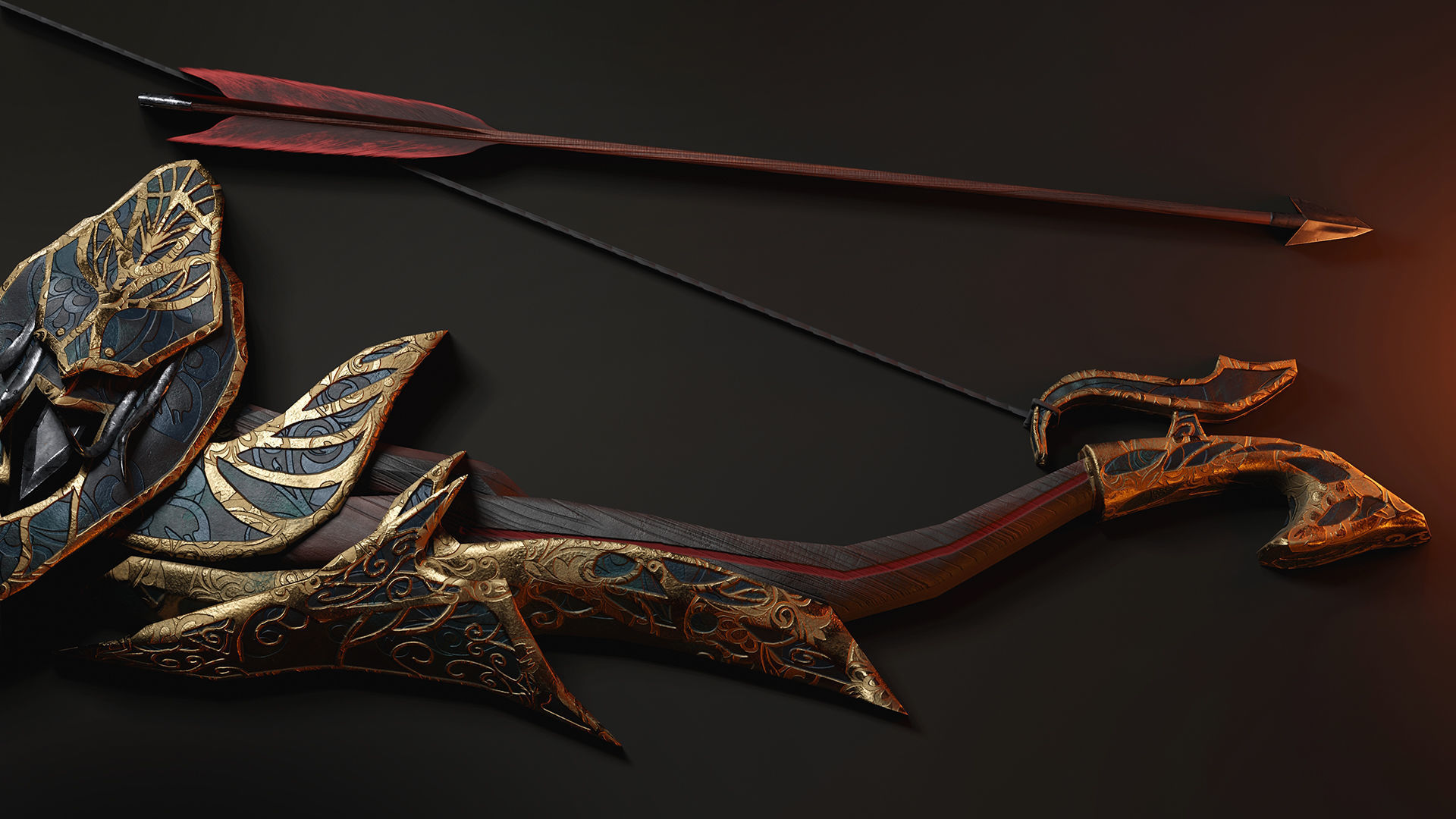 3d model Game character Archer Girl Low-poly 3D model_24