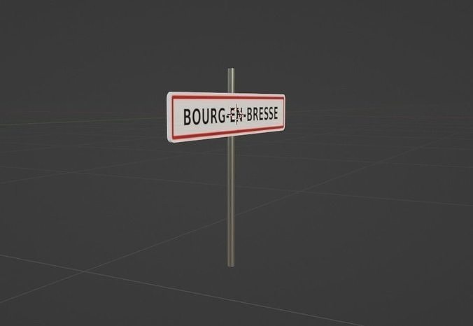 Panneaux Entree Sortie Propre Bourg en Bresse 3D model