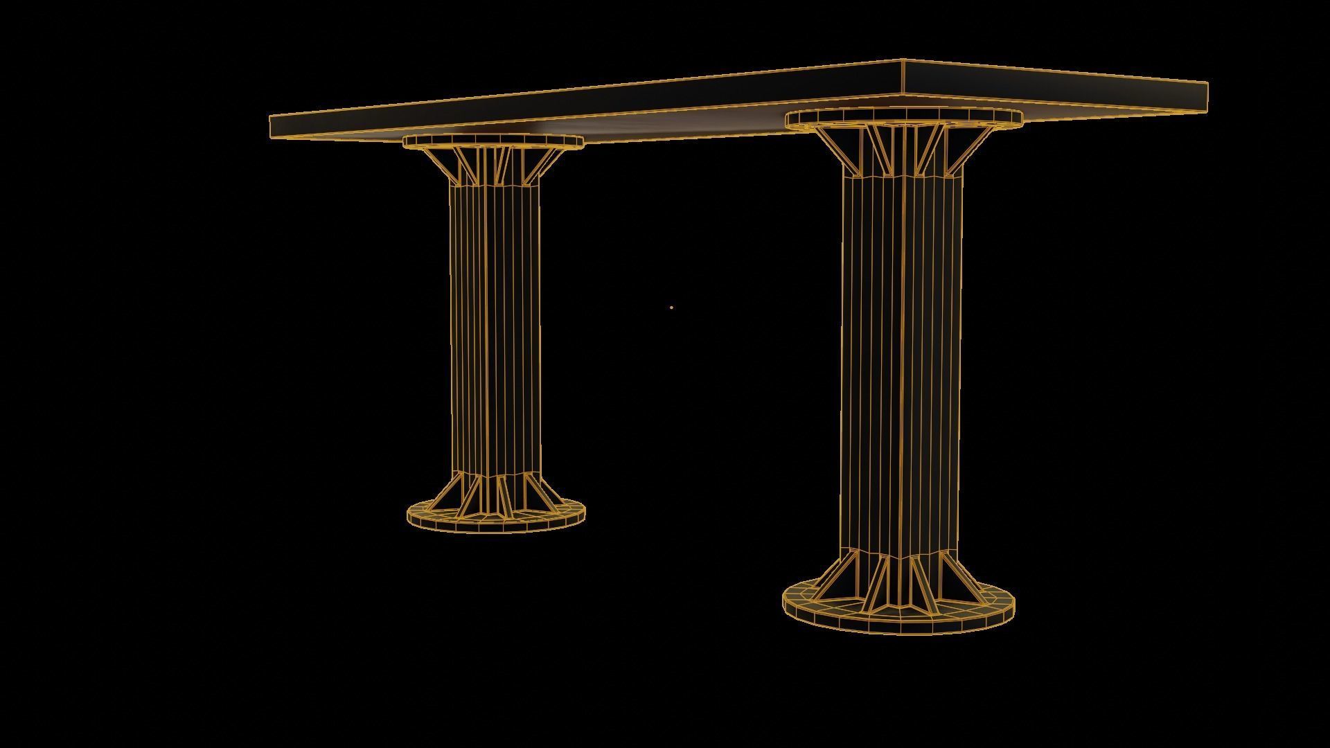 Modern loft Dinning table wooden metal id6 Low-poly 3D model_7