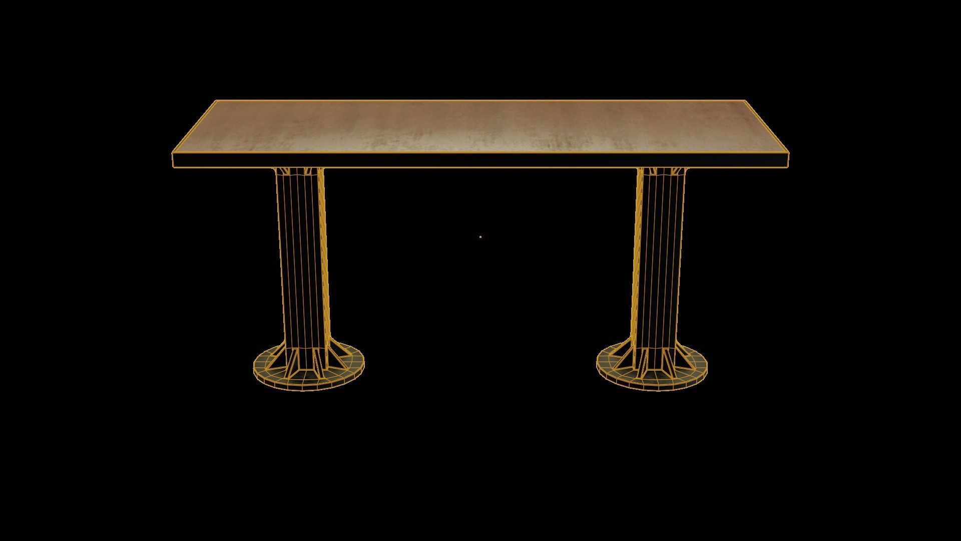 Modern loft Dinning table wooden metal id6 Low-poly 3D model_5