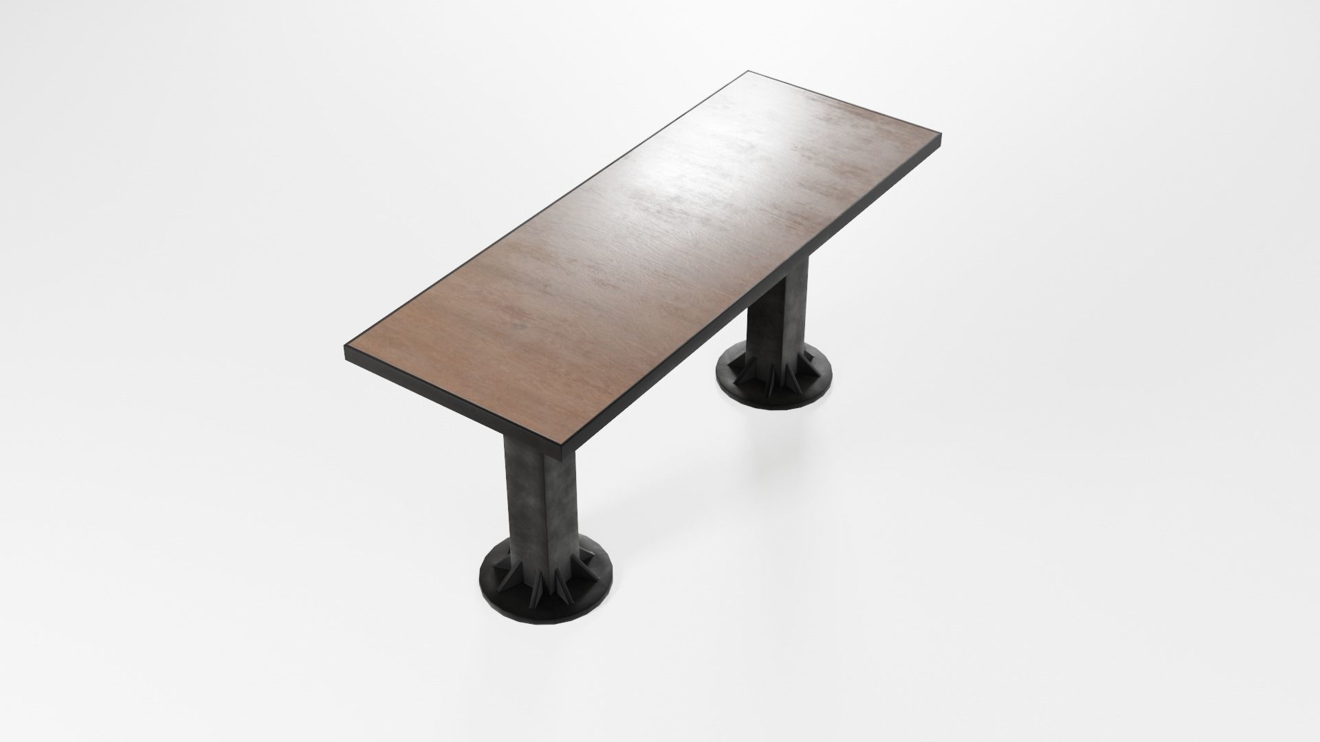 Modern loft Dinning table wooden metal id6 Low-poly 3D model_2