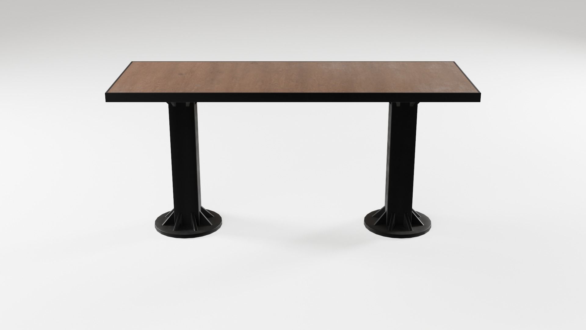 Modern loft Dinning table wooden metal id6 Low-poly 3D model_4