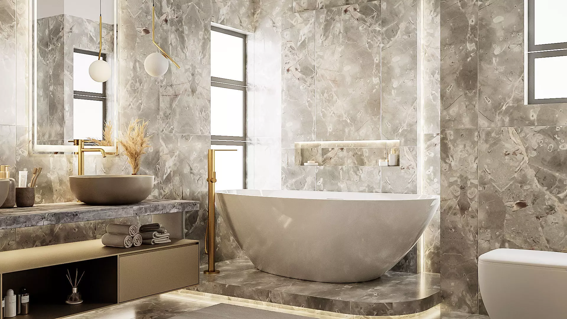 Bathroom scene 001 3D model