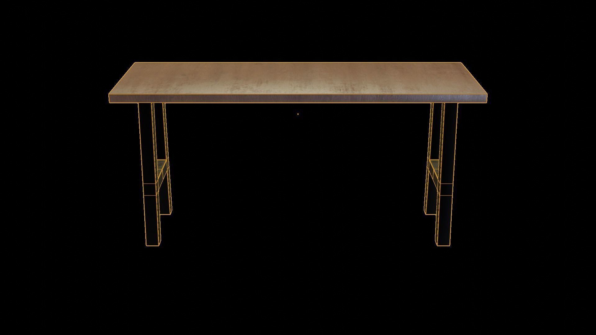 Modern loft Dinning table wooden metal id8 Low-poly 3D model_5