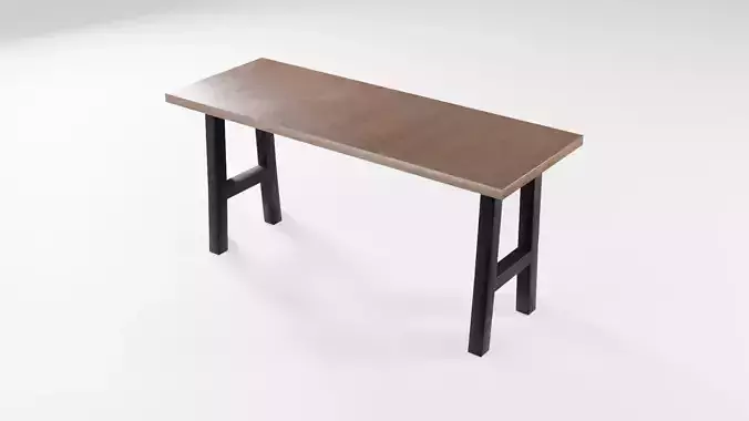 Modern loft Dinning table wooden metal id8 Low-poly 3D model