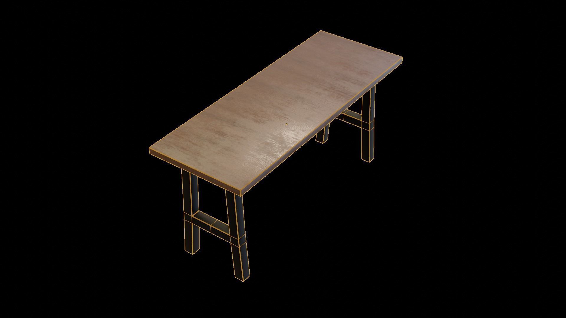 Modern loft Dinning table wooden metal id8 Low-poly 3D model_3