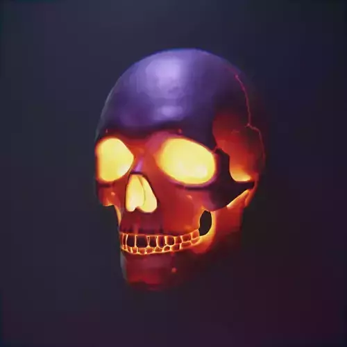 Skull glowing 3D model
