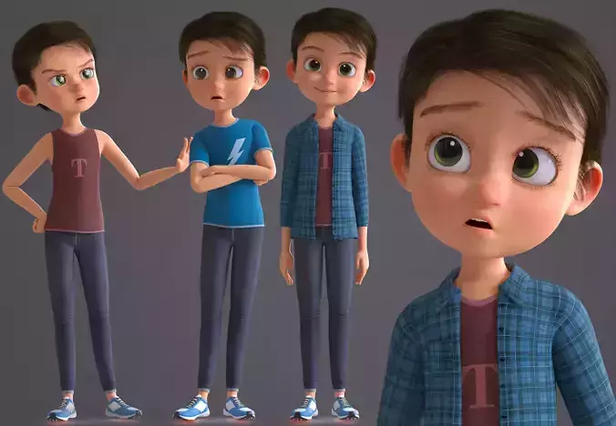 Cartoon Cute BOY 3D model