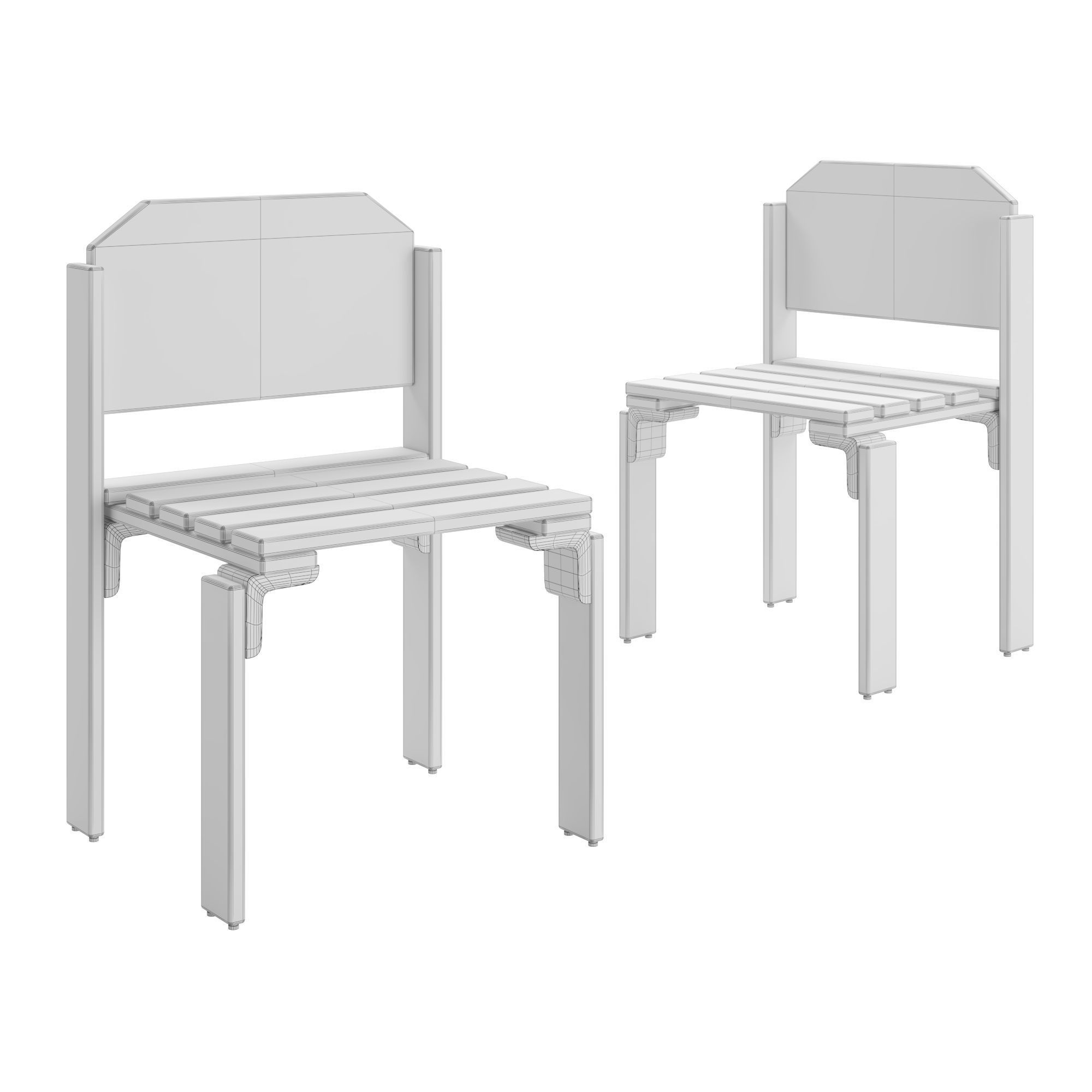 Latte chair 3D model_2