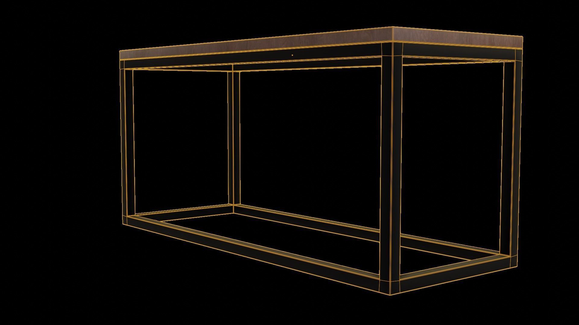 Modern loft Dinning table wooden metal id7 Low-poly 3D model_7