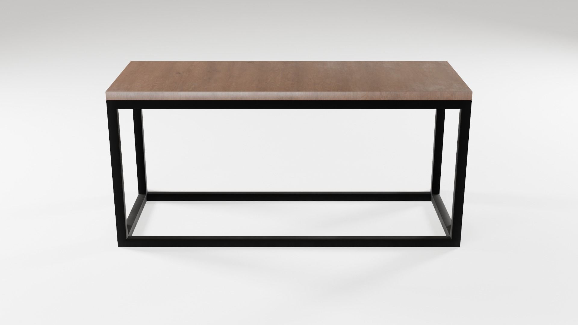 Modern loft Dinning table wooden metal id7 Low-poly 3D model_4