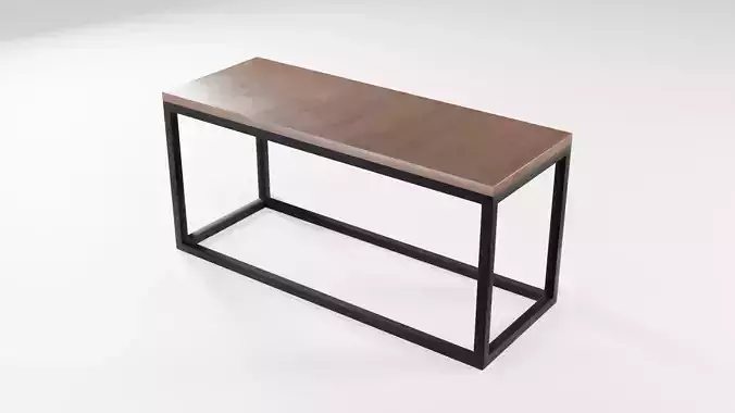 Modern loft Dinning table wooden metal id7 Low-poly 3D model