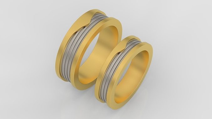 Wedding rings 3d print model A 24 Free 3D print model