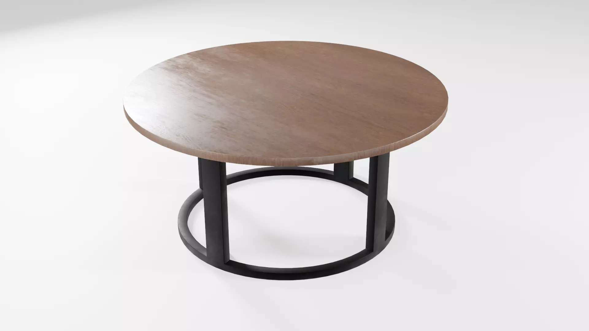 Modern loft Dinning table wooden metal id3 Low-poly 3D model_0