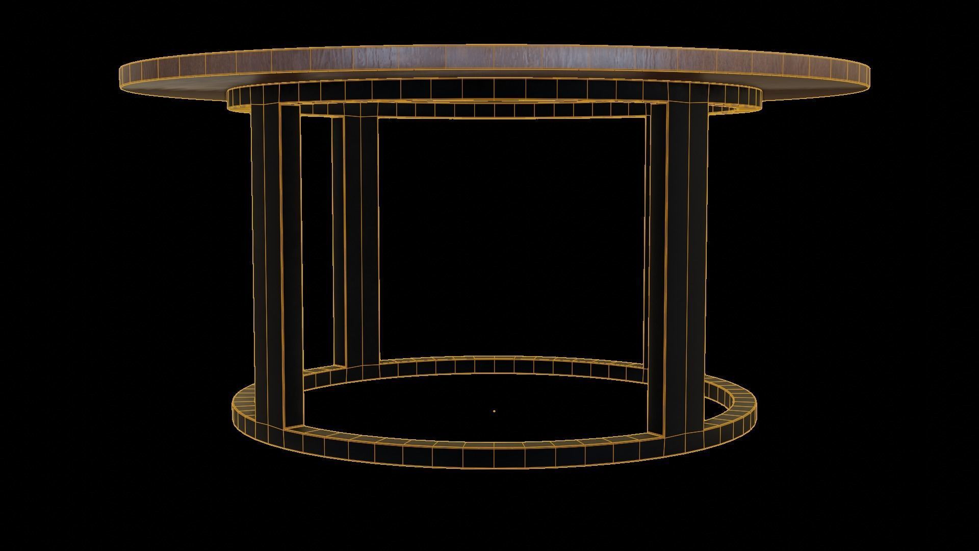 Modern loft Dinning table wooden metal id3 Low-poly 3D model_7