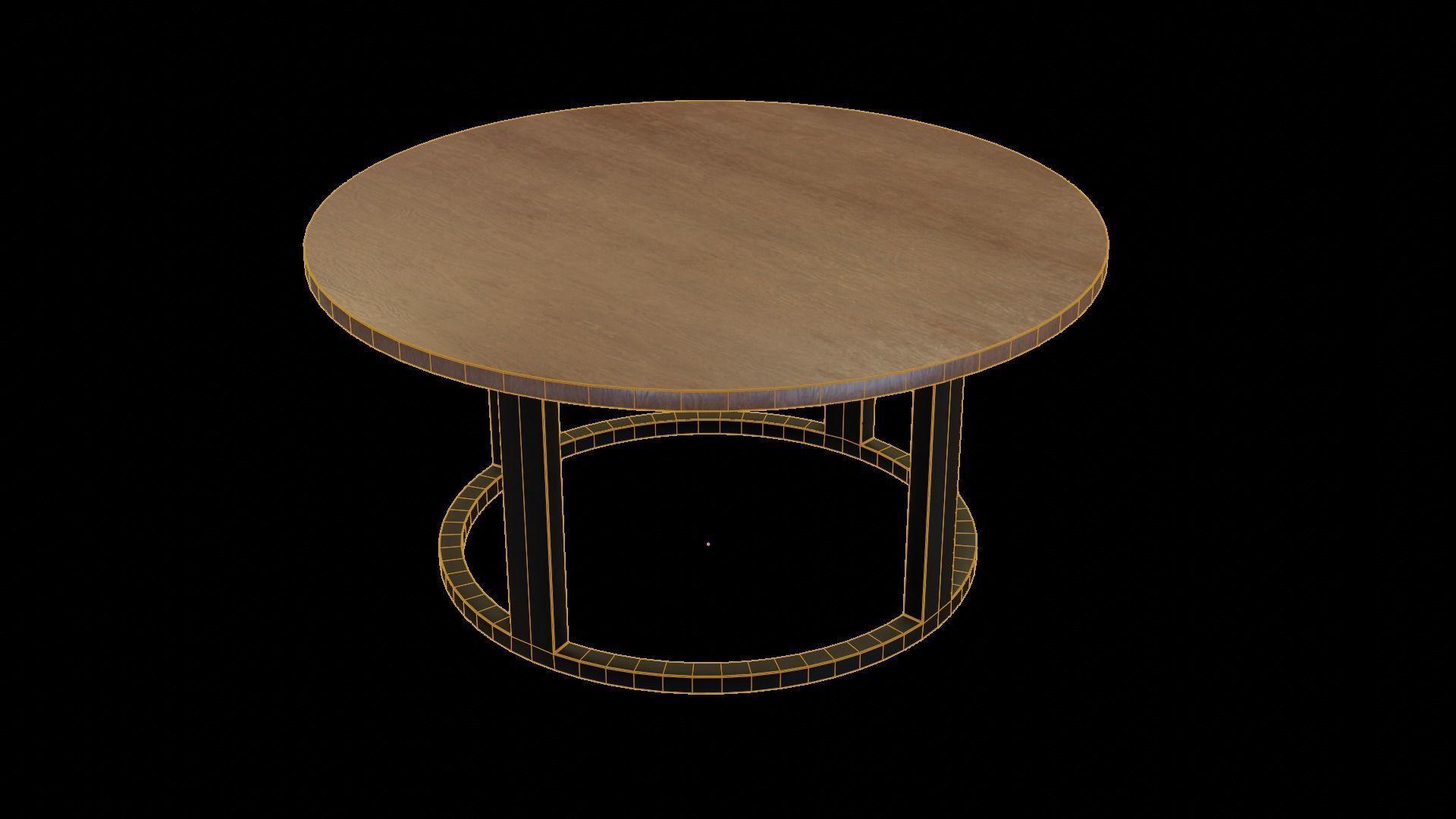 Modern loft Dinning table wooden metal id3 Low-poly 3D model_1