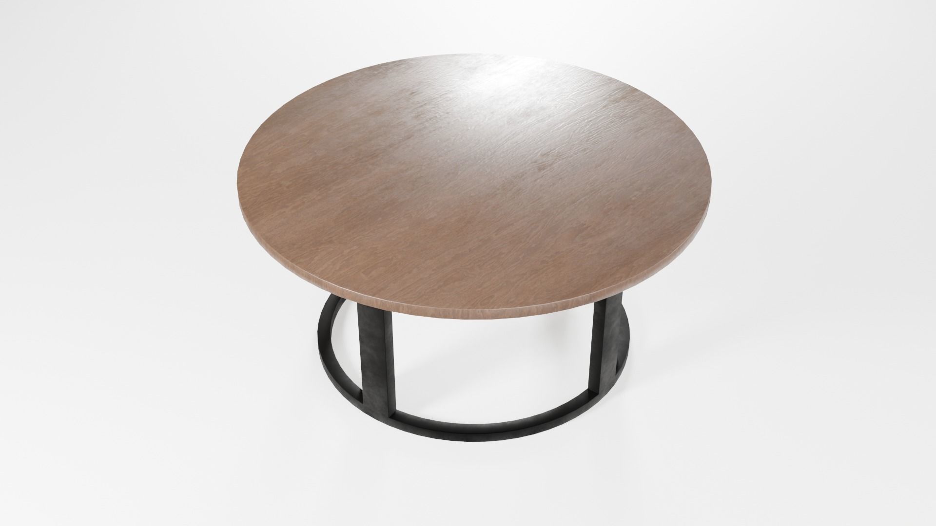 Modern loft Dinning table wooden metal id3 Low-poly 3D model_2