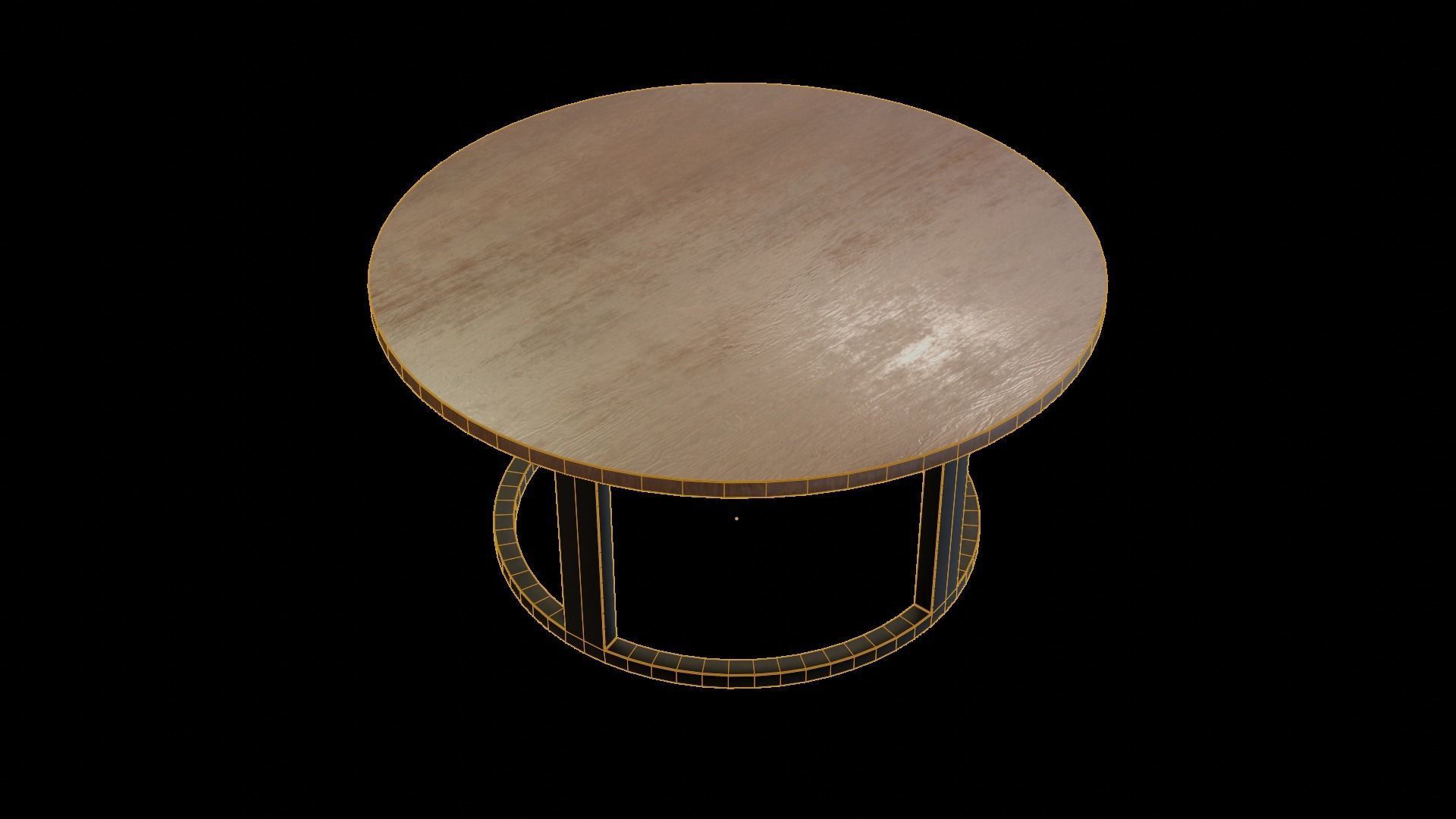 Modern loft Dinning table wooden metal id3 Low-poly 3D model_3