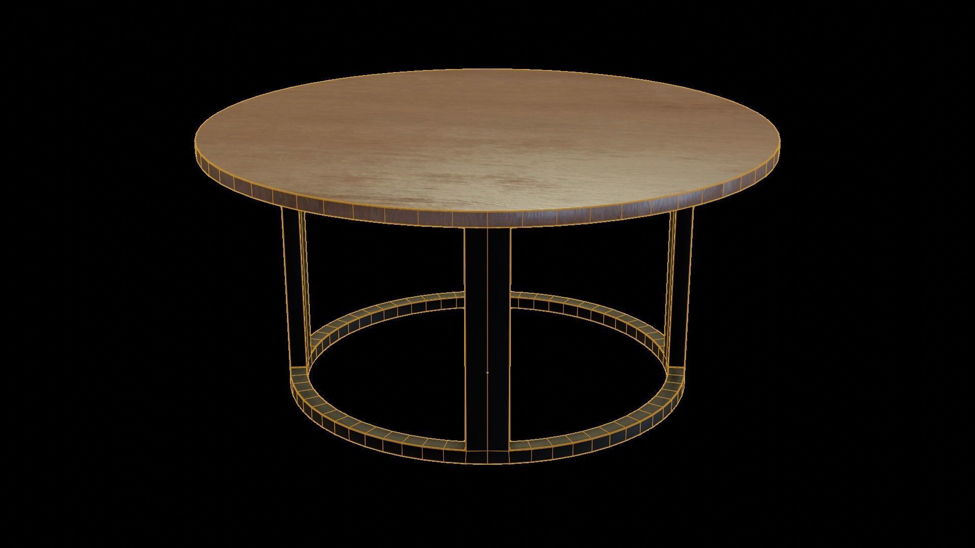 Modern loft Dinning table wooden metal id3 Low-poly 3D model_5