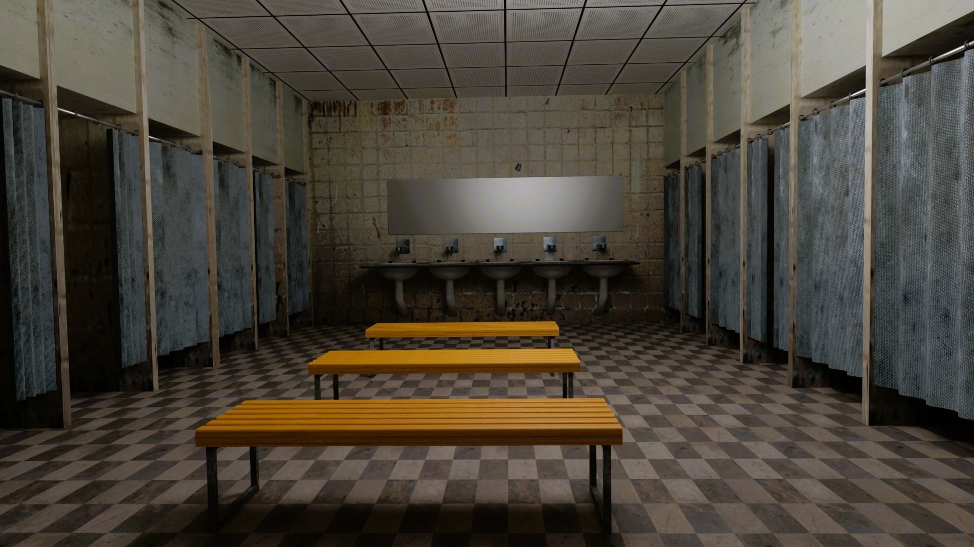 Dirt Bathroom Low-poly 3D model_2