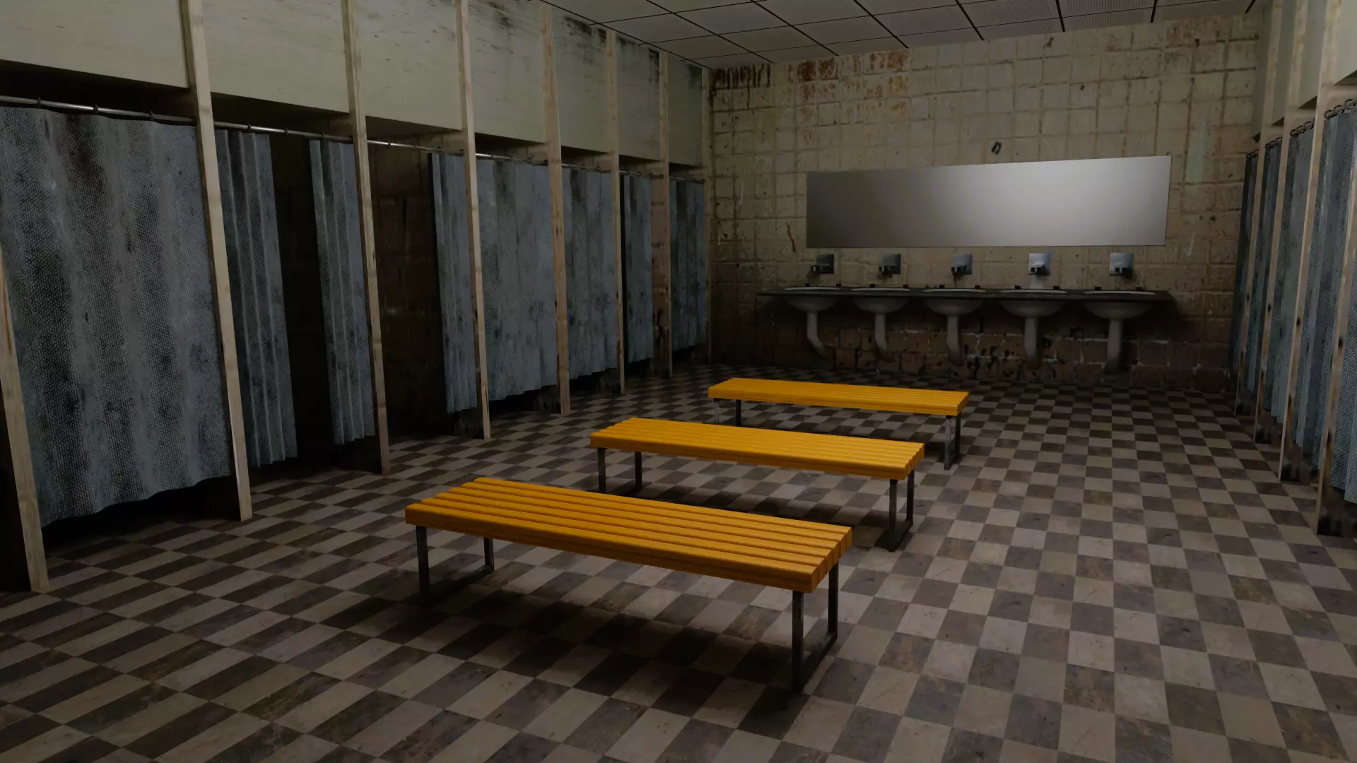 Dirt Bathroom Low-poly 3D model_0