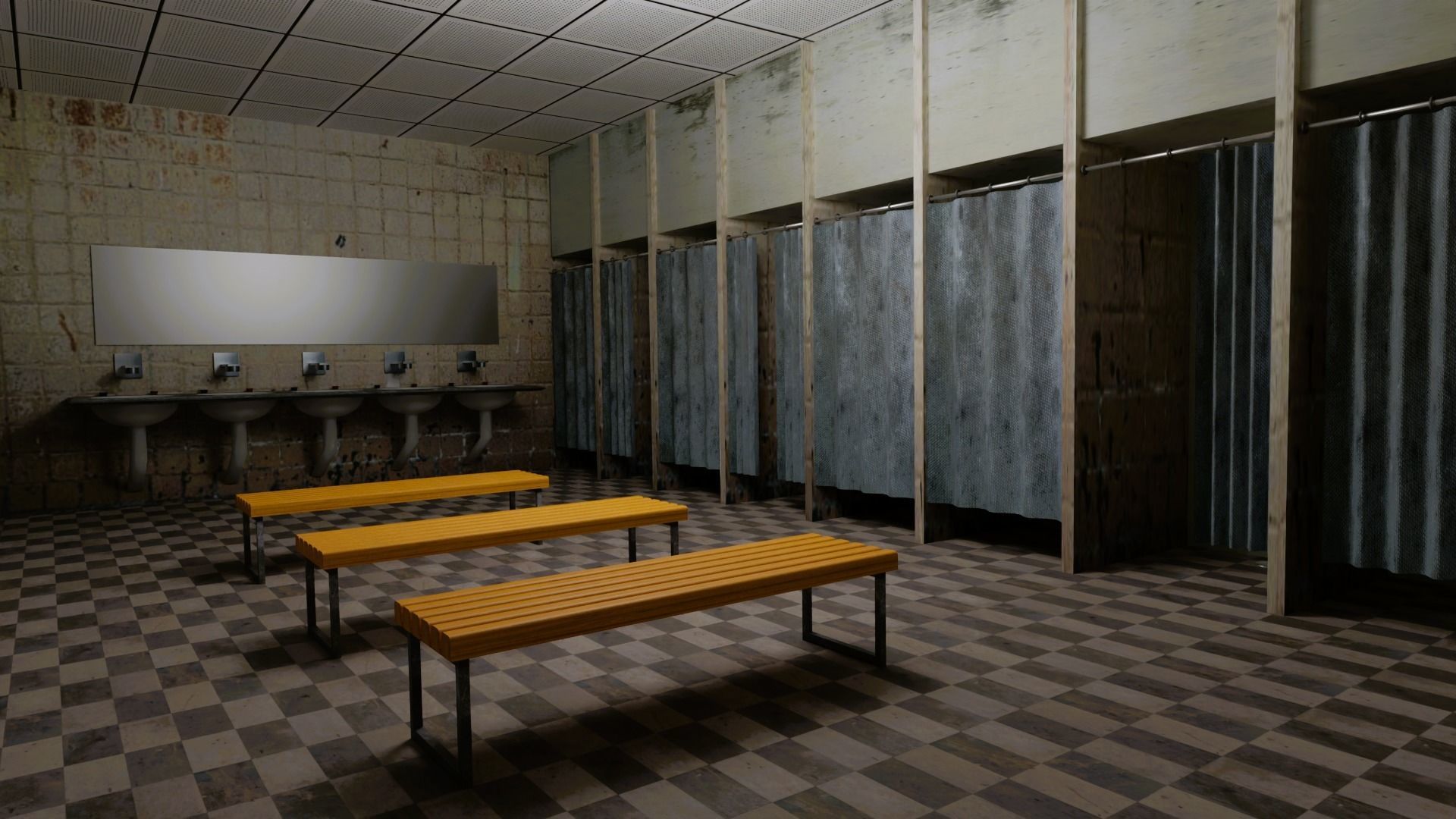 Dirt Bathroom Low-poly 3D model_4