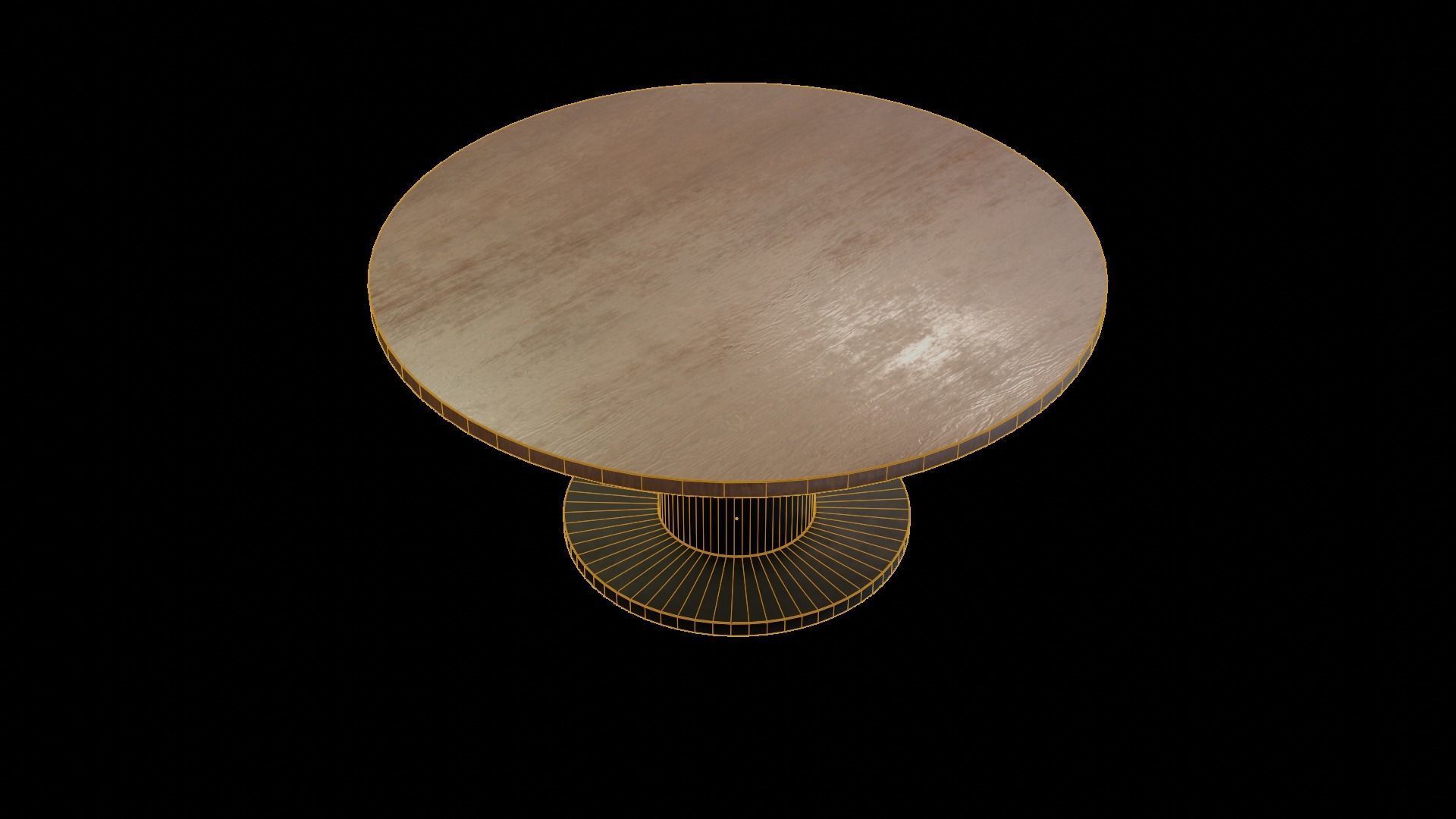 Modern loft Dinning table wooden metal id2 Low-poly 3D model_3