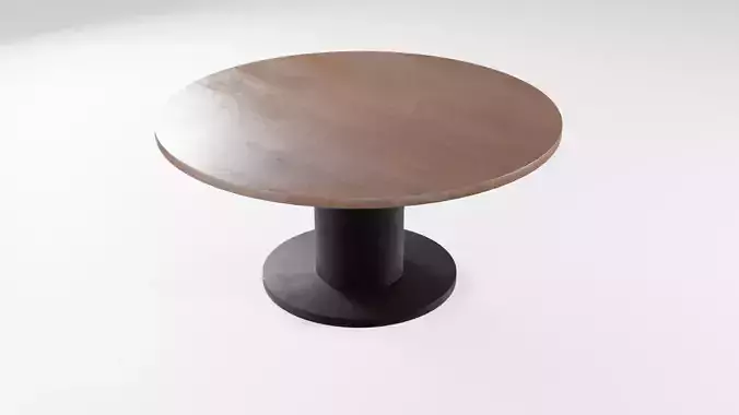 Modern loft Dinning table wooden metal id2 Low-poly 3D model