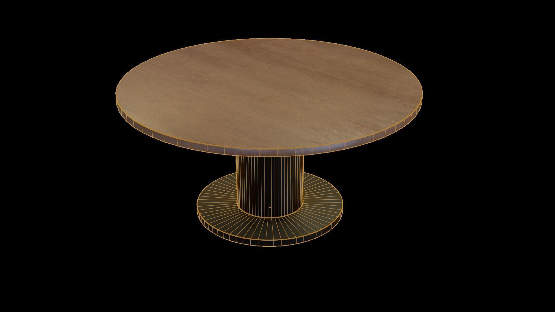 Modern loft Dinning table wooden metal id2 Low-poly 3D model_1