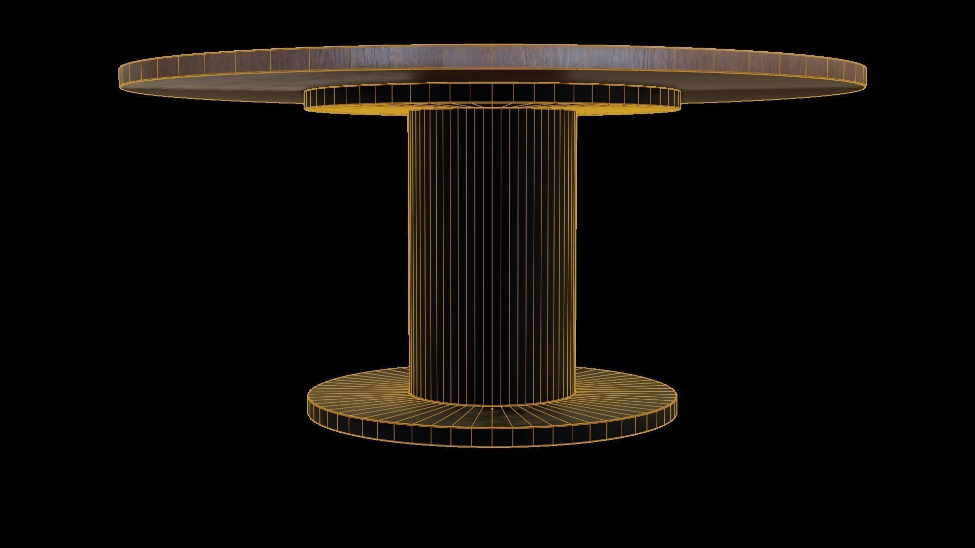 Modern loft Dinning table wooden metal id2 Low-poly 3D model_7