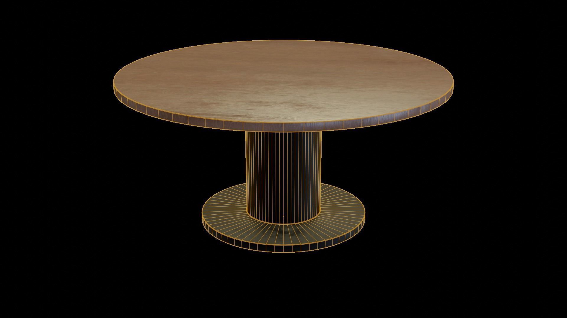 Modern loft Dinning table wooden metal id2 Low-poly 3D model_5