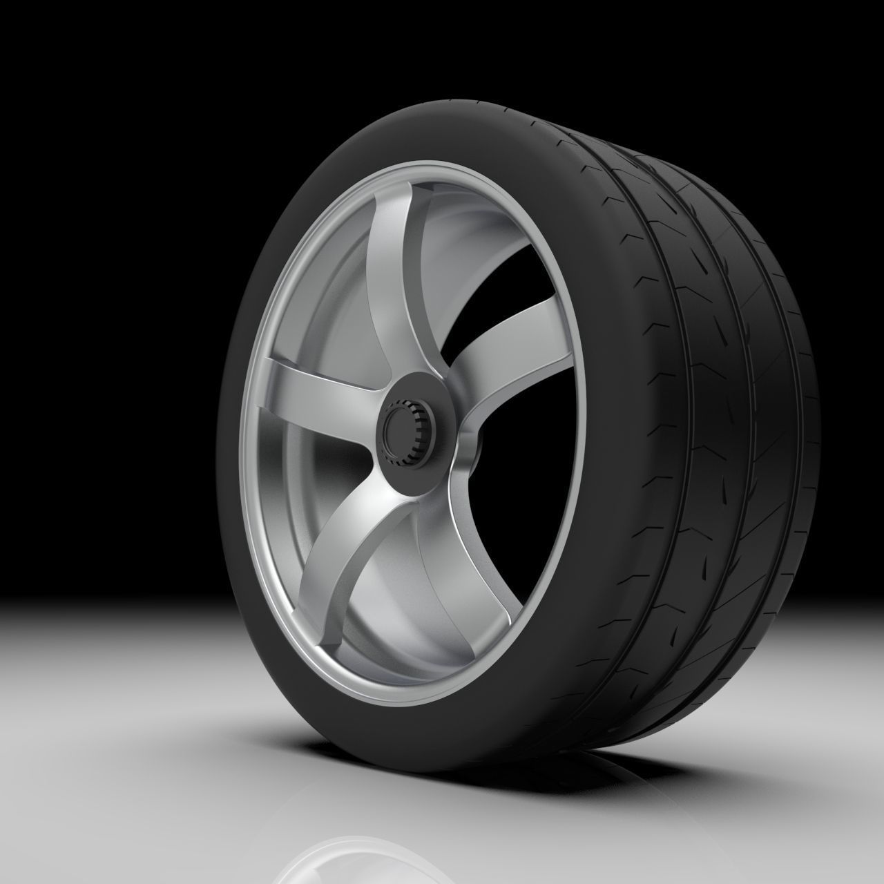 Rim and Tire 3D model_4