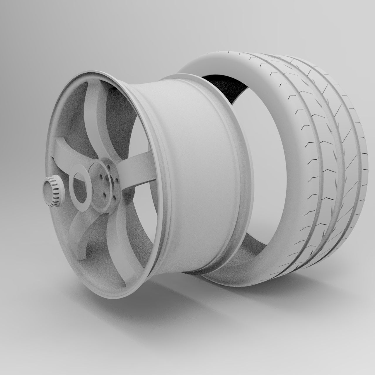 Rim and Tire 3D model_5