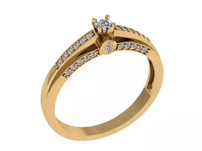 Ring366 diamond engagement ring gold