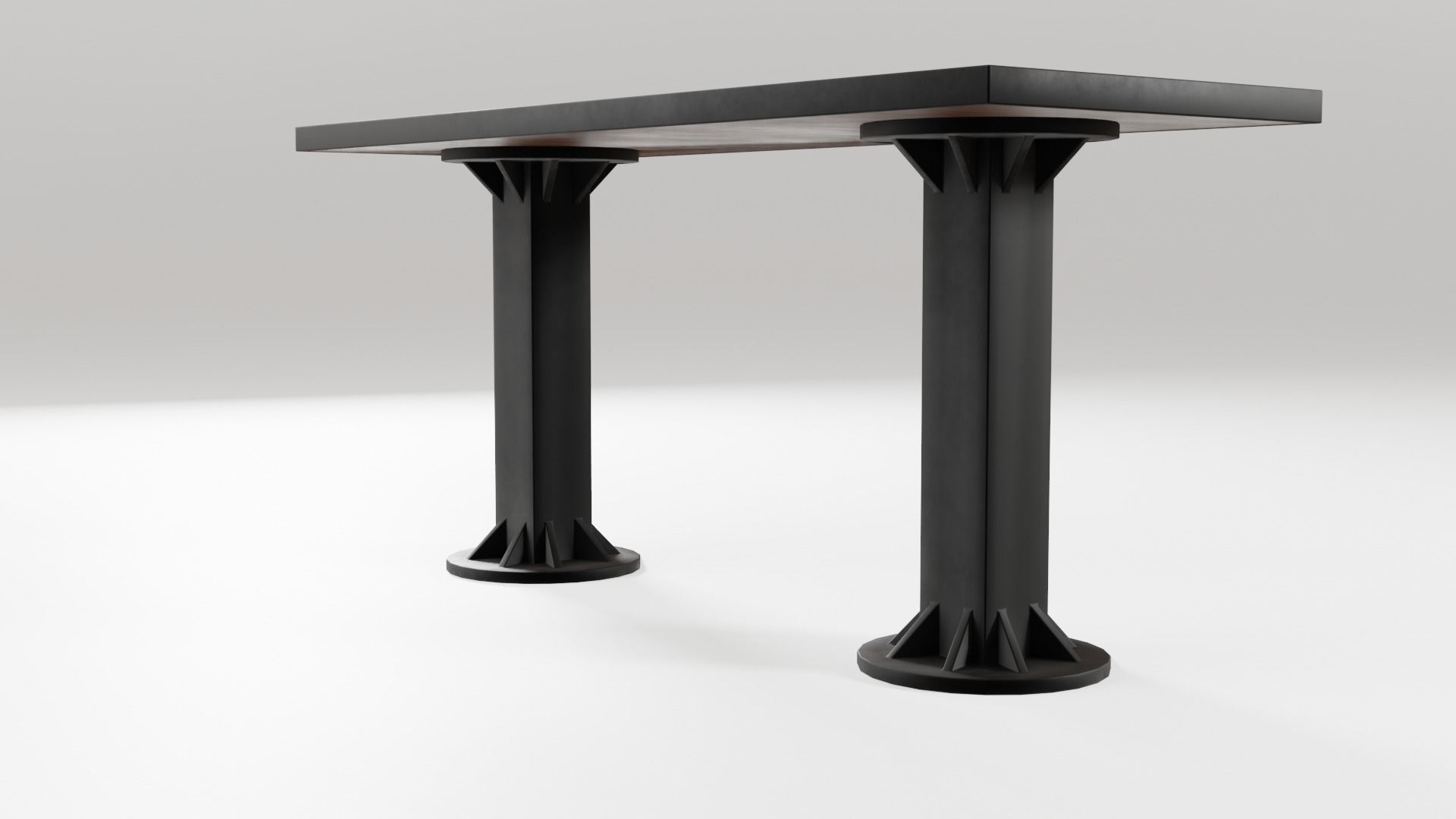 Modern loft dinning table wooden metal 12 model 3D Model Collection_31
