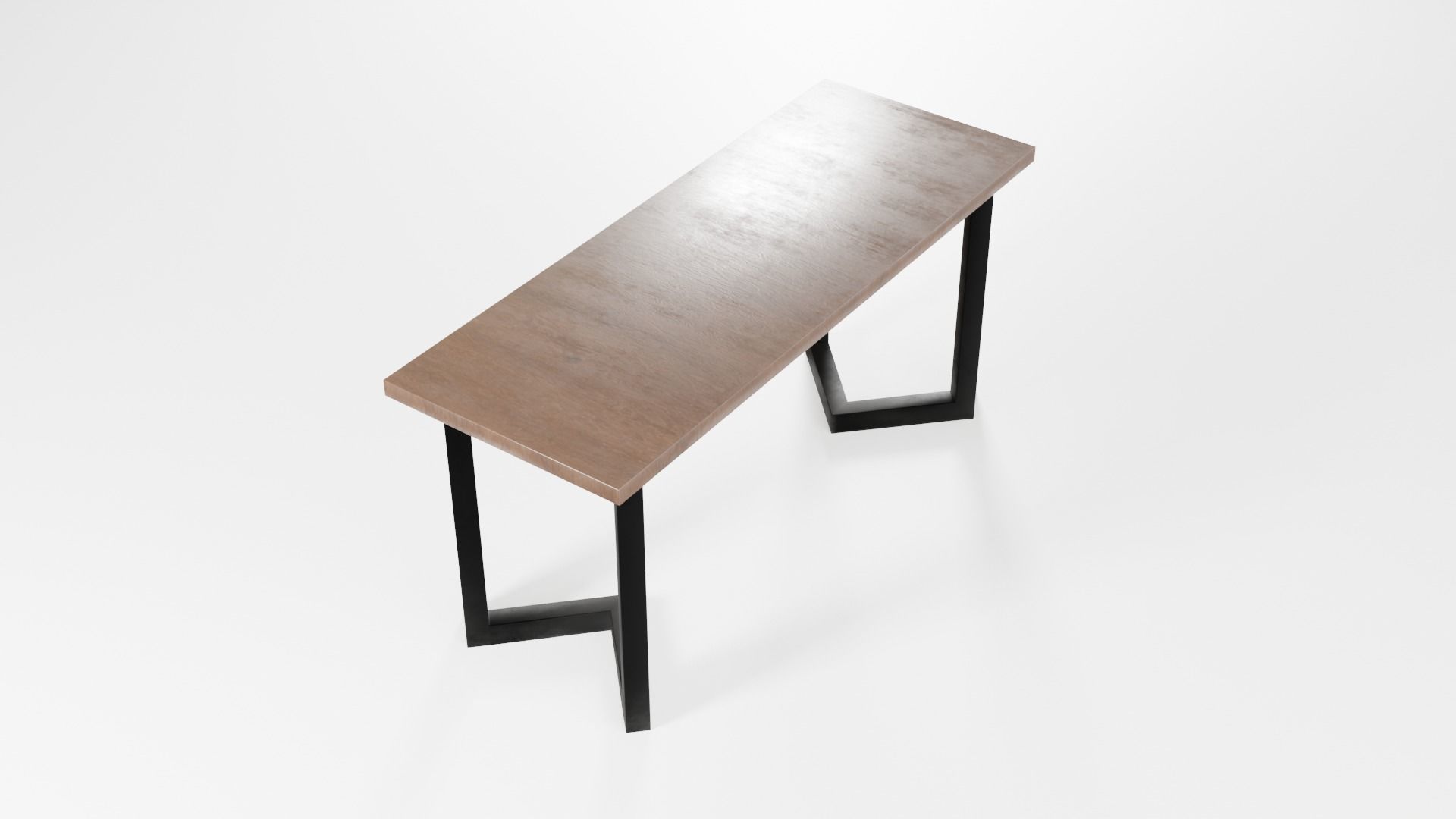 Modern loft dinning table wooden metal 12 model 3D Model Collection_23