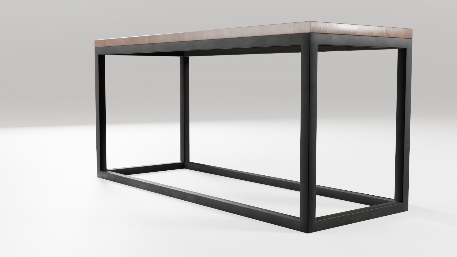 Modern loft dinning table wooden metal 12 model 3D Model Collection_45