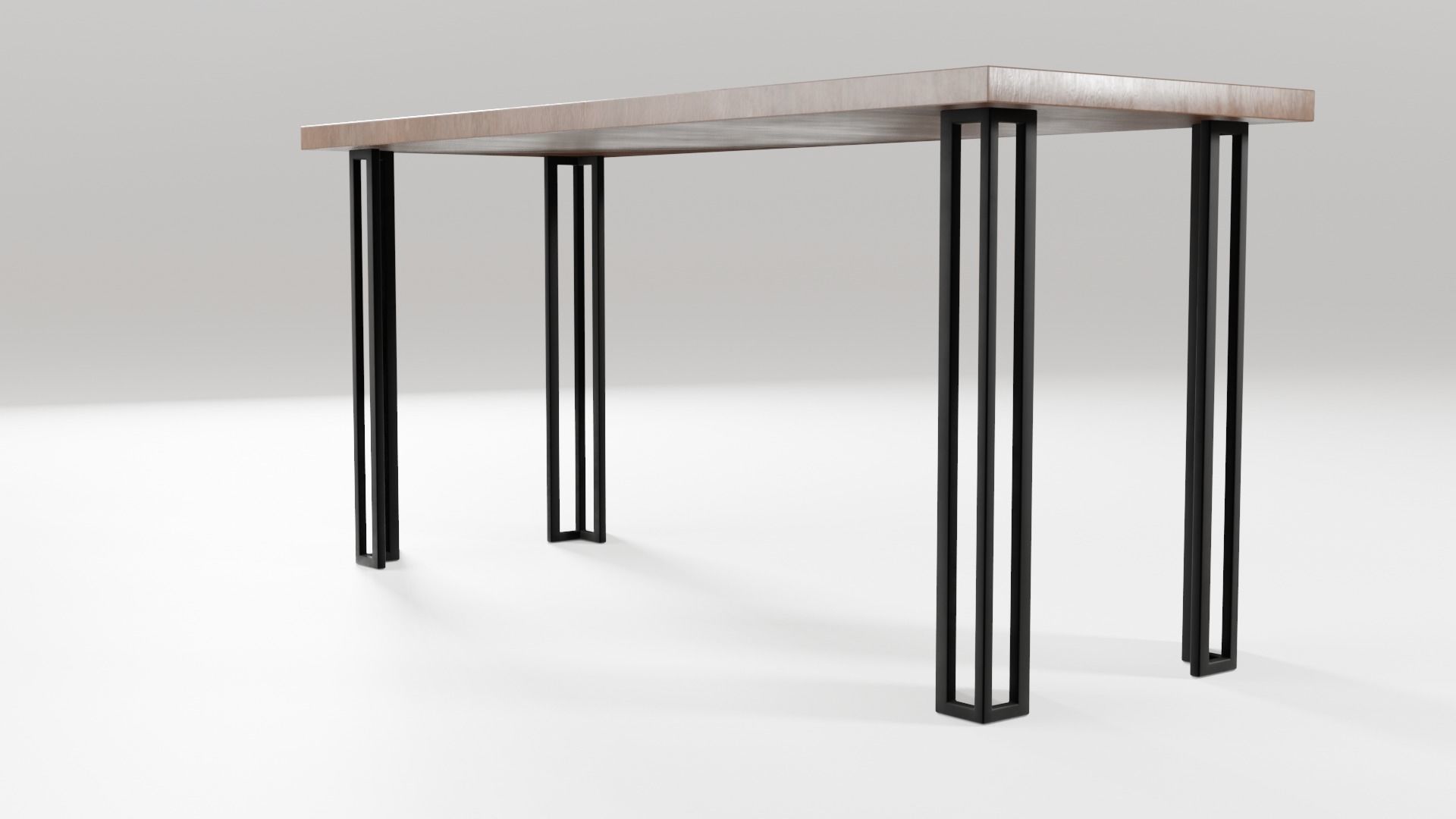 Modern loft dinning table wooden metal 12 model 3D Model Collection_19