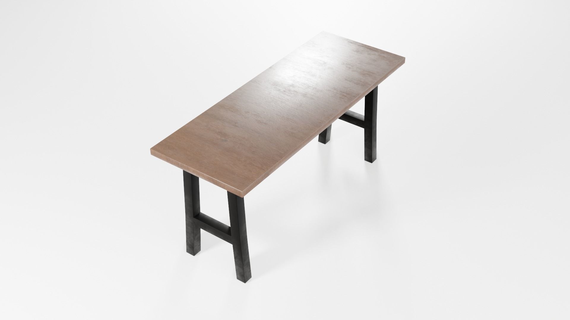 Modern loft dinning table wooden metal 12 model 3D Model Collection_36